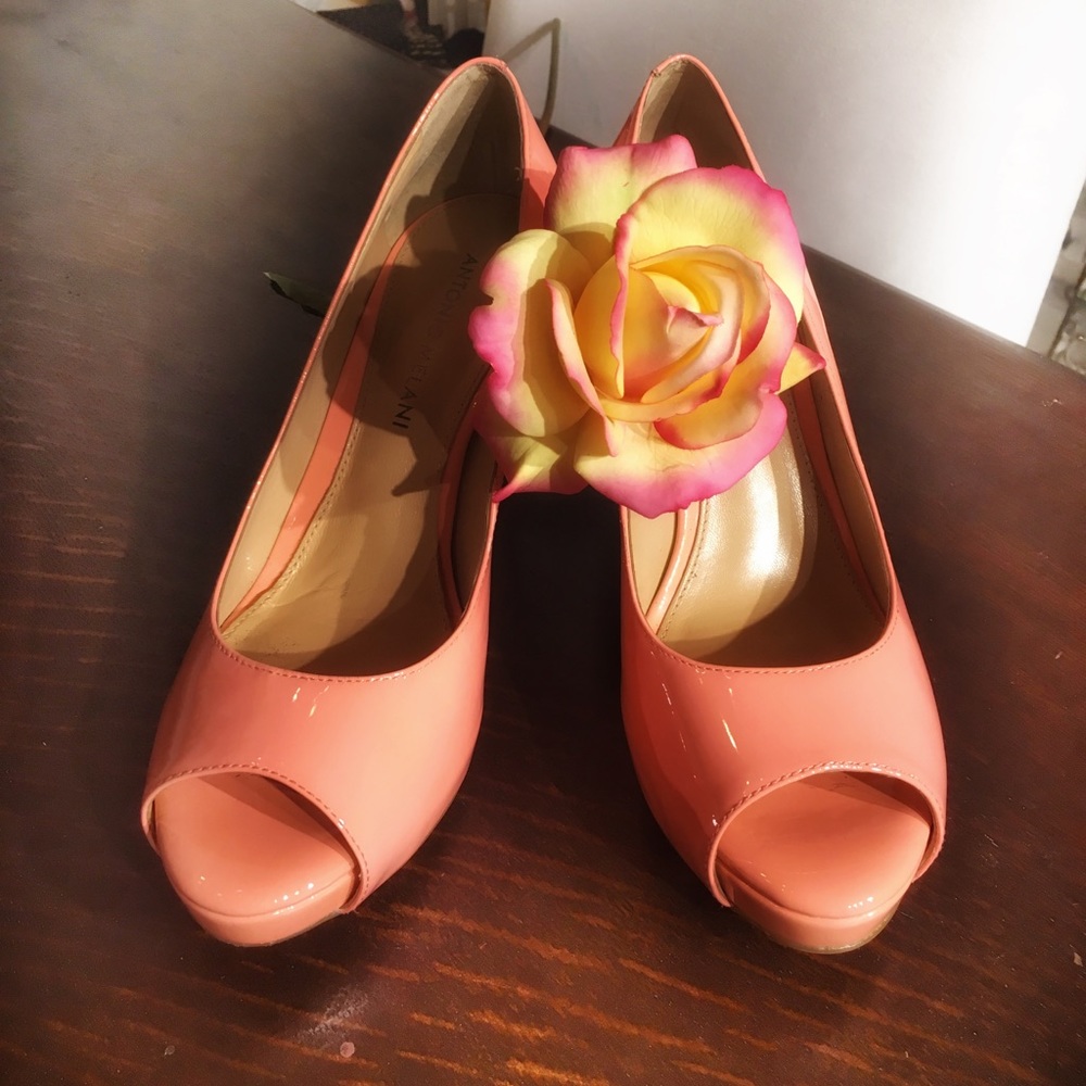 Antonio Melani Erika coral patent leather shoes